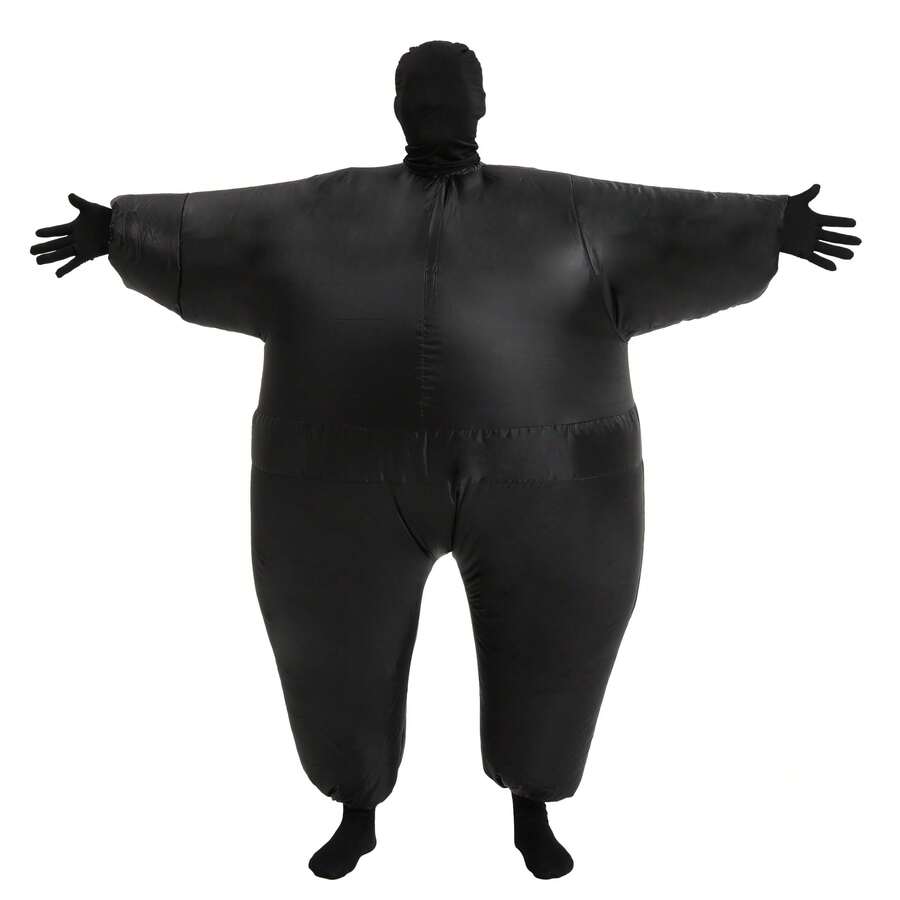 Halloween Christmas Party White Silicone Inflatable Costume, Unisex Inflatable Costume, Holiday Personalized Outfit Inflatable Costume, Blower Included, Battery Not Included - Black - View 1