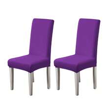 1/2/4/6pcs Solid Color Chair Covers, Decorative Dust-Proof Elastic Full-Coverage Chair Covers, Removable And Washable - Multi-color - View 46