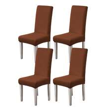 1/2/4/6pcs Solid Color Chair Covers, Decorative Dust-Proof Elastic Full-Coverage Chair Covers, Removable And Washable - Multi-color - View 51