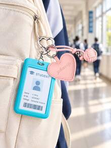 Love Hanging Rope Card Holder, Cute Girl Style Student Campus Card Holder, Bus And Subway Access Control Card Protective Cover - Multicolor - View 2