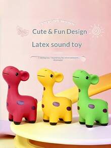 1pc Pet Latex Squeaky Toy Cartoon Deer Dog Chew Toy For Boredom Relief Small Medium Dogs Washable Reusable Pet Toy - Multicolor - View 8