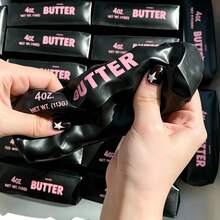 1pc 14CM Gaint Crunch Sound Butter Stick Fidget Toy In Black & Pink, Internal Round Blocks & Petal Sequins, Soft Squeeze Sensory Decompression Toy,ASMR Crunchy Sound Fidget Toy,Stress Relief Toy For Daily Relax - Multicolor - View 4