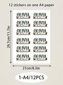 LICVIC Custom Christmas Name Sticker, Festive Plaid & Candy Cane Letter Decal, Personalized Christmas Labels Stickers, Customized Holiday Sticker, Christmas Gift, Customizable Christmas Decoration For Party Favors And Seasonal Gifts, Christmas Sticker - Style C - View 9