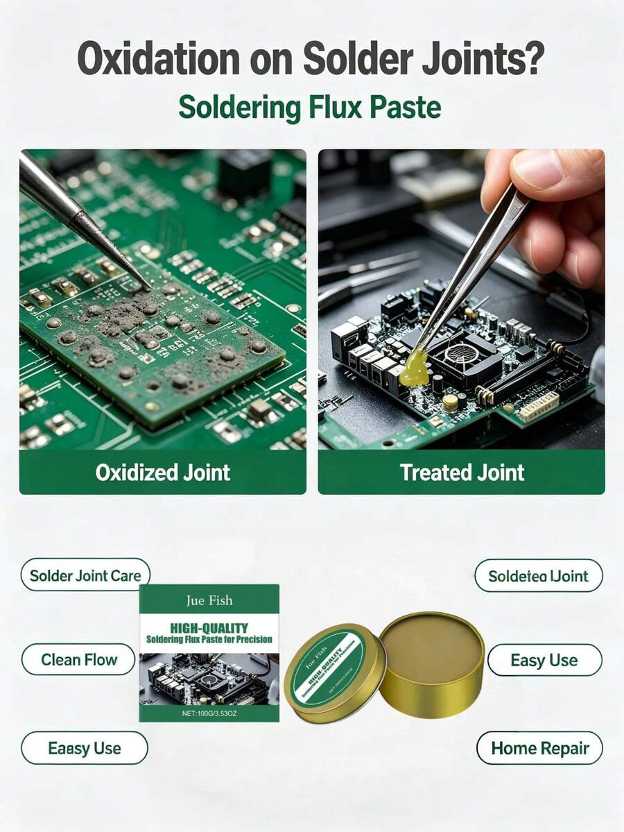 JUE FISH Solder Paste Thermal Conductive Deoxidizing Cleaning Solder Joint Home Electronic Product Repair Soldering Care Paste - A - View 1