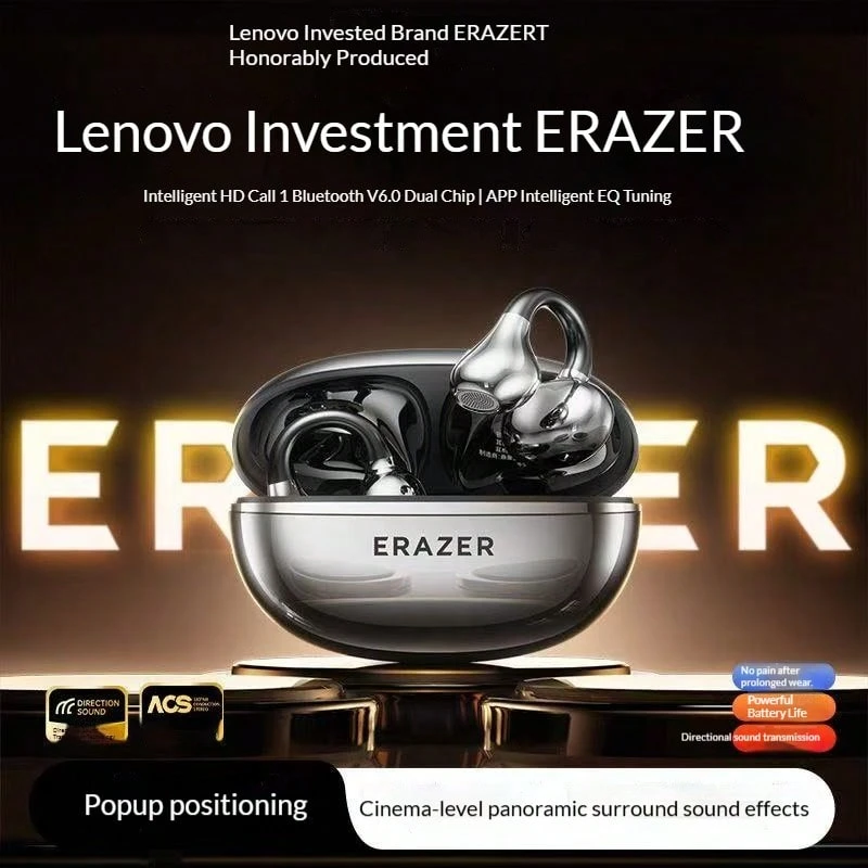 Lenovo EX336 True Wireless Ear Clip Open Ear Earbuds Bluetooth 5.4 ENC Call Noise Reduction Touch Control Up To 24H Playtime Type-C Fast Charging For Sports Gaming Study Commute Android IOS - View 1