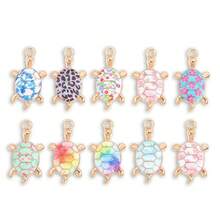 Mixed 10Pcs Pattern Turtle Pendants Alloy Charms DIY Jewelry Accessories For Handmade Bracelet Necklace Decoration - Gold - View 15