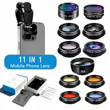 11-In-1 HD Multi-Function Phone Lens Kit - Macro Wide Angle Fisheye CPL/Starlight/Filter Phone Lens - Suitable For Most Smartphones - Mobile Phone Lens Kit - View 2