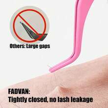 FADVAN 1pc Eyelash Comb Tweezers + 60pcs 40D 8-14MM Mixed Length DIY Hot Glue Cluster Eyelash Extensions, Stainless Steel Anti-Static Non-Magnetic Makeup Tool - Multicolor - View 5