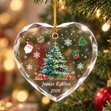 Custom Heart Christmas Tree Ornament, Personalized Name Hanging Decor, Festive Xmas Tree Decoration For Home Party, Customized Holiday Ornament, Customizable Gift For Couples, Family, Friends, 2026 Christmas Keepsake, Christmas Gift, Christmas Decor - Style B - View 6