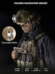 1PC Outdoor Portable Tactical Vest Chest Rig Phone Holder, MOLLE Mount Phone Panel, Universal Chest Phone Carrier, Foldable Tactical Phone Navigation Board, Outdoor Military Fan Chest Rig Field Chest Plate Carrier, Wilderness Survival Tactical Equipment Hunting Gear, Chest Rig Vest Accessories Hunting Vest Tactical Storage Accessories - Multicolor - View 4