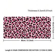1pc Retro Bright Pink Leopard Print Extended PU Leather Large Desk Mat, 2D Printed Washable Non-Slip Rectangular Keyboard Leather Mouse Pad, Aesthetic Halloween Animal Mat For Home Office School Gamers - View 11