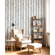 1 Roll Self-Adhesive Herringbone Pattern Wallpaper, PVC Removable Wall Sticker, Suitable For Study, Entryway, Balcony Background Renovation, Desktop, Cabinet And Bookshelf Decoration, 17.7inX39.3/118.1/196.8in - Black - View 2