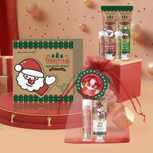 MISS FACTORX 6 Set Hadiah Natal, Set Krim Tangan, Set Pelembap Bibir, Kartu Ucapan Selamat Natal dan Tas Hadiah Merah, Hadiah Terima Kasih untuk Tamu Pernikahan, Kado Natal. - 6 set hadiah Natal - View 2