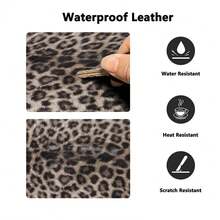Leather Desk Pad Protector Simulation Grey Leopard Print Pattern Design INS Cool Leather Mouse Pad Office Desk Mat Waterproof Non-Slip PU Desk Blotter Pad Gaming Esports User - View 9