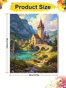 DIY Digital Oil Painting Kit - Castle Scenery, Beginner Canvas Art Handmade Painting Craft, Home Decor For Living Room, Bedroom, Holiday Gift, Includes Painting Tools. - Sets - View 11