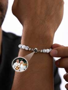 Custom Photo Projection Bracelet, Fashionable Minimalist & Classic; Suitable As Birthday Gift, Father's Day Gift, Valentine's Day Projection Jewelry Or Couple Anniversary Gift. - Multicolor - Style 6 - View 14