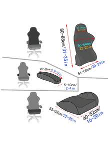 1pc Elastic Solid Color Gaming Office Executive Chair Cover - Green - View 5