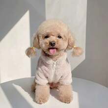 Mantel Hangat Tebal Dua Lapis untuk Kucing & Anjing Musim Gugur/Dingin, Maltese Bichon Abyssinian, Tahan Dingin untuk Aktivitas Luar Ruangan, Dapat Dicuci dengan Mesin, Jaket Tebal Lembut Berkualitas Tinggi - Berwarna merah muda - View 6