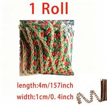 10mm Red & Green Christmas Decorative Tassel, 9m DIY Braided Rope, Handmade Yarn, Suitable For Gift Wrapping, Crochet, Lace Making, Christmas Home Holiday Craft Projects - Multiple Styles - View 9