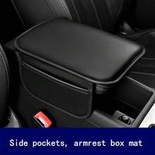 1pc Car Armrest Box Leather Storage Bag, Raised Center Console Armrest Pad, Universal Car Storage Pocket - Type a - View 1