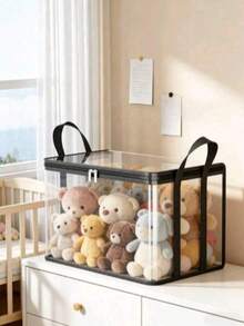 1/2pcs Heavy Duty Transparent PVC Storage Boxes, Foldable With Visible Window Storage Bags, Thickened Waterproof Rectangular Containers, Suitable For Books, Toys, Stationery And Snacks, Space-Saving Home And Classroom Storage - Multicolor - View 7
