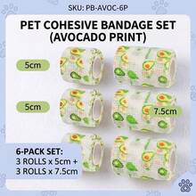 Self-Adhesive Pet Bandage Roll, Self-Adhesive Dog Paw Protection Sleeve With Grid And Fruit Pattern, Suitable For Outdoor Walking And Wound Coverage. 5cm And 7.5cm Mixed Roll, Suitable For Small And Large Paws. Pet Accessories For Pet Owners And Groomers. Easy-Tear Pet Care Supplies. - Multicolor - View 16