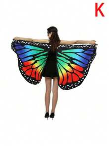 Rainbow Gradient Butterfly Wing Shawl, Soft Clothing Accessory, Suitable For Christmas Costume Party, Glamorous Theme Costume Party - Multicolor - View 15