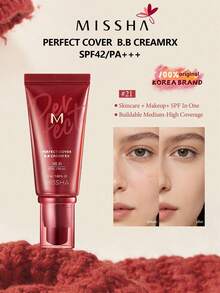 Missha 遮瑕BB霜 No.21 淡米色－清爽冷調 SPF 42 PA+++ 50ml －臉部遮瑕保濕霜含SPF42/PA+++ (No.21)，適合送給女朋友的禮物 - #21淺米色 - 查看 2