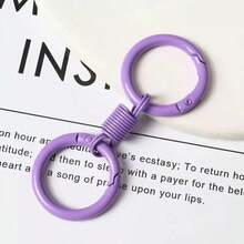 3 Pcs Swivel O‑Ring Keychain Clasp, Colorful Spring Rotating Connector Ring, Quick Release Snap Hook, Interlocking Spring Ring Clasp For Bag Charm, Pendant, Purse Charms, Key Chain, Handmade Jewelry Making DIY Accessories - Multicolor - View 16