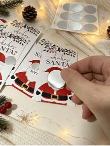 24pcs Christmas Scratch Cards Set - "Who Caught Santa?" Party Game Cards, Holiday Raffle Tickets, Suitable For Halloween, Christmas And New Year Celebrations - Multicolor - View 6