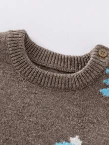 mini bala Sweater Rajut Jacquard Lembut untuk Bayi Laki-laki dan Perempuan, Pakaian Sehari-hari Musim Dingin - kopi hitam - View 3