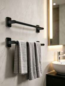 1pc Punch-Free Towel Rack, Bathroom Wall-Mounted Towel Bar, Single-Bar Bathroom Towel Rack, Slipper Storage Rack, Bathroom Towel Rod, Wall Storage Rack, Suitable For Home Decoration And Bathroom Decoration, Easy To Install - Multicolor - View 8