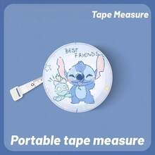 1pc Disney [One-Click Retraction] 2.0m Tape Measure, Stitch Cute Peripheral Portable Mini Tape Measure For Clothing, Waist, Hip, Three-Circumference, Height Measurement, Soft Tape - Multi-color - View 4
