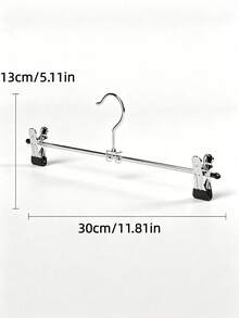 10PCS Retractable Hanger Adult Universal Pants Clothes Towel Socks Dipped Plastic Non-Slip Pants Rack - Silver - View 10
