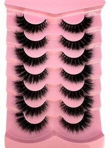 Hot 7 Pairs Cat Eye Eyelashes 3D Mink Eyelashes Fluffy Soft Slender Natural Crisscross Eyelash Extension Reusable False Eyelashes Mink False Eyelashes - View 8