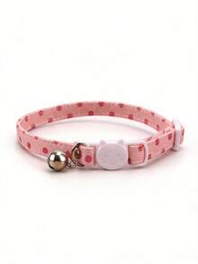 1 buah/2 buah/3 buah Kalung Kucing Polkadot dengan Lonceng, Kalung Leher yang Dapat Diatur untuk Kucing - MultiWarna - View 16