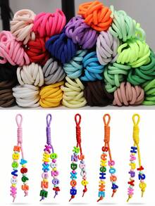 15-35m Diameter 5mm Polyester Braided Rope - 24 Solid Colors, Suitable For Weaving Crafts And Large Hole Bead DIY Projects - Soft Durable Multi-Color Handmade Materials, Bright Color Craft Rope, Beading String - Solid Color Rope - View 6