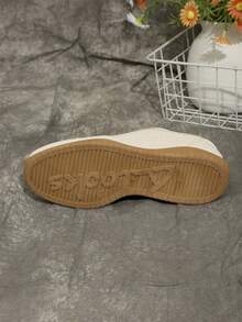 Women Casual Sneakers, Lace Up Design, Rounded Toe Structure - Beige - View 8