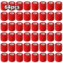 Self-Adhesive Elastic Bandage 64 Rolls 5cm*4.5m Non-Woven Multi-Purpose Tape Sports Protection Bandaging Universal - Red - View 8