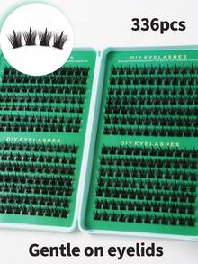 336 Clusters DIY Cluster False Eyelashes, Wispy Fluffy Individual Lashes, Multi-Layered Volume Fake Eyelashes, Soft Thin Band Lashes For Custom Eye Makeup, Suitable For Beginners Daily & Party Makeup - View 6