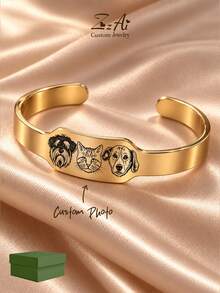 [Pet Exclusive]Customized Pet Portrait Bracelet/Necklace, Companion Pet Bracelet/Necklace Always By Your Side - Open Bracelet - View 1