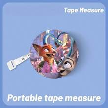1pc Disney [One-Click Retraction] 2.0m Tape Measure, Zootopia 2 Nick & Judy Mini Tape Measure 2m Waist, Hip, Bust Measurement Soft Tape Tailoring Tool - Multi-color - View 2
