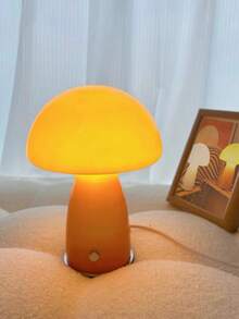1pc Mushroom Glass Table Lamp, USB Powered LED Bedside Lamp, Aesthetic Glass Desk Lamp For Bedroom Living Room Study, Cute Room Decor Atmosphere Night Light, Home Decoration - one-size - View 9