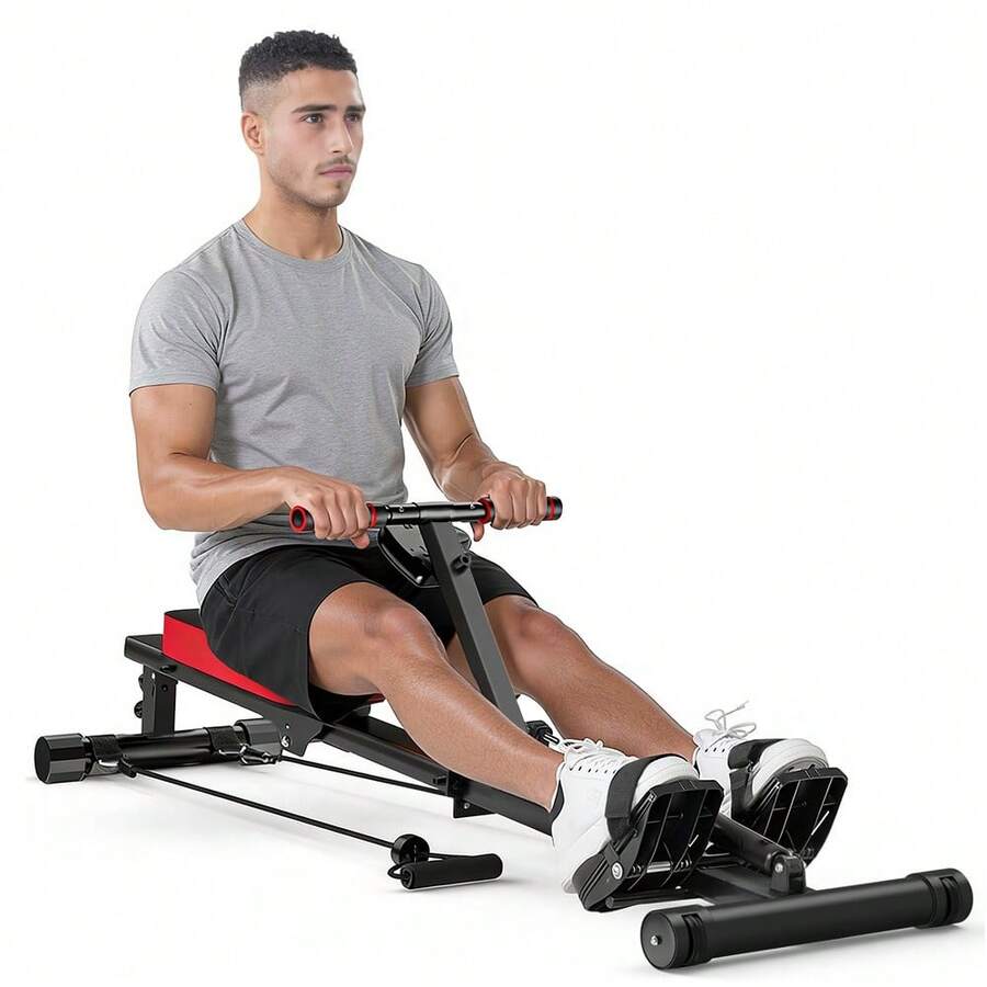 GartistGo Folding Hydraulic Rowing Machine With LCD Monitor, 12 Resistance Levels, Extra-Long Rail, 150KG Capacity, Low-Impact Full-Body Workout