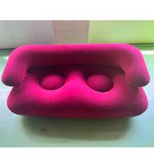 1pc U-Shaped Portable Inflatable Outdoor Leisure Chair, Flocked Soft Comfortable Slouchy Sofa Chair, Breathable PVC, Modern Lightweight Compact Foldable Inflatable Outdoor Sofa, Suitable For Autumn/Winter, 2-Person Use For Living Room, Balcony, Camping - Multicolor - View 9
