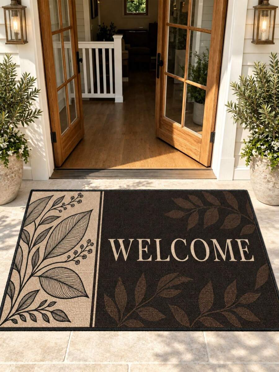 1pc Outdoor Non-Slip Door Mat, Indoor Carpet, Bathroom Mat, Kitchen Mat, Decorative Rug, Multi-Functional Hallway Mat, Soft & Comfortable, Easy To Clean, Suitable For Indoor/Outdoor Entryway, Bedroom, Home Decor - Multicolor - View 1