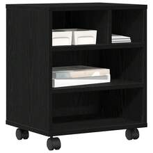 vidaXL Support d'imprimante avec stockage Chêne noir 41 x 32 x 48 cm - Noir - Voir 3