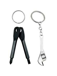 Simulation Screwdriver Keychain, Mini Wrench Keychain, Portable Multi Tool, Slotted Screwdriver, Key Ring Hook, Car Keychain, Bag Charm, Men's Gift - Multicolor - View 13