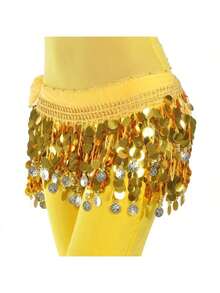 Belly Dance Sequin Tassel Skirt, Fashionable Belly Dance Waist Belt Skirt - Multicolor - View 5