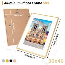 1/3 buah Bingkai Foto Aluminium 30x40cm, Bingkai Foto Hitam, Bingkai Poster A3, Bingkai Sertifikat A4, Bingkai Aluminium Datar Minimalis untuk Digantung di Dinding atau Dekorasi Meja, Bingkai A3 A4 - Warna-warni 2 - View 21